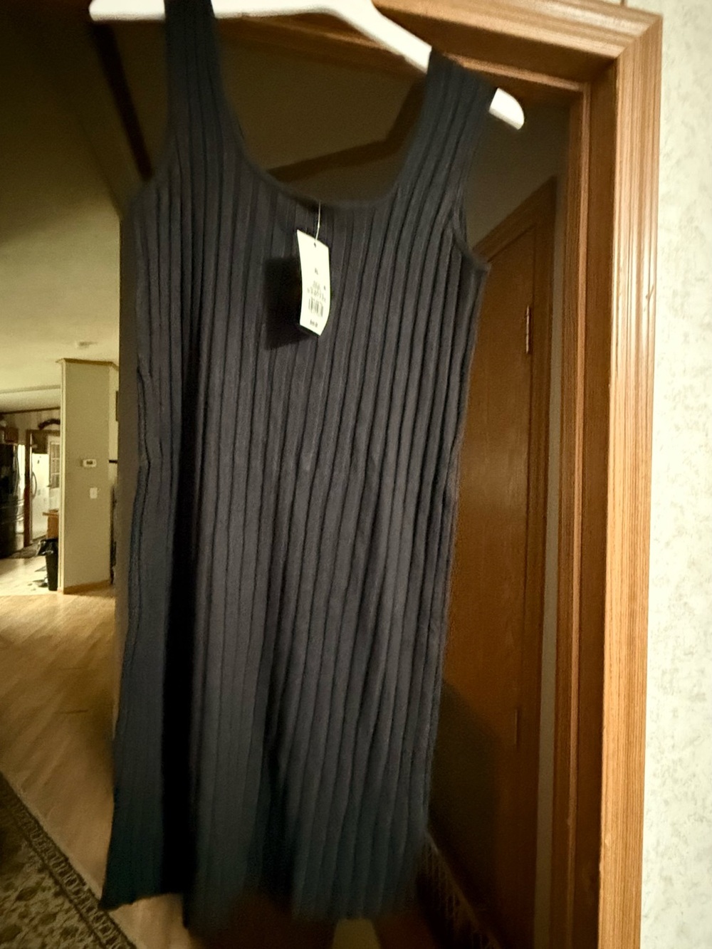 a new day Black Sleeveless Ribbed Knit Dress